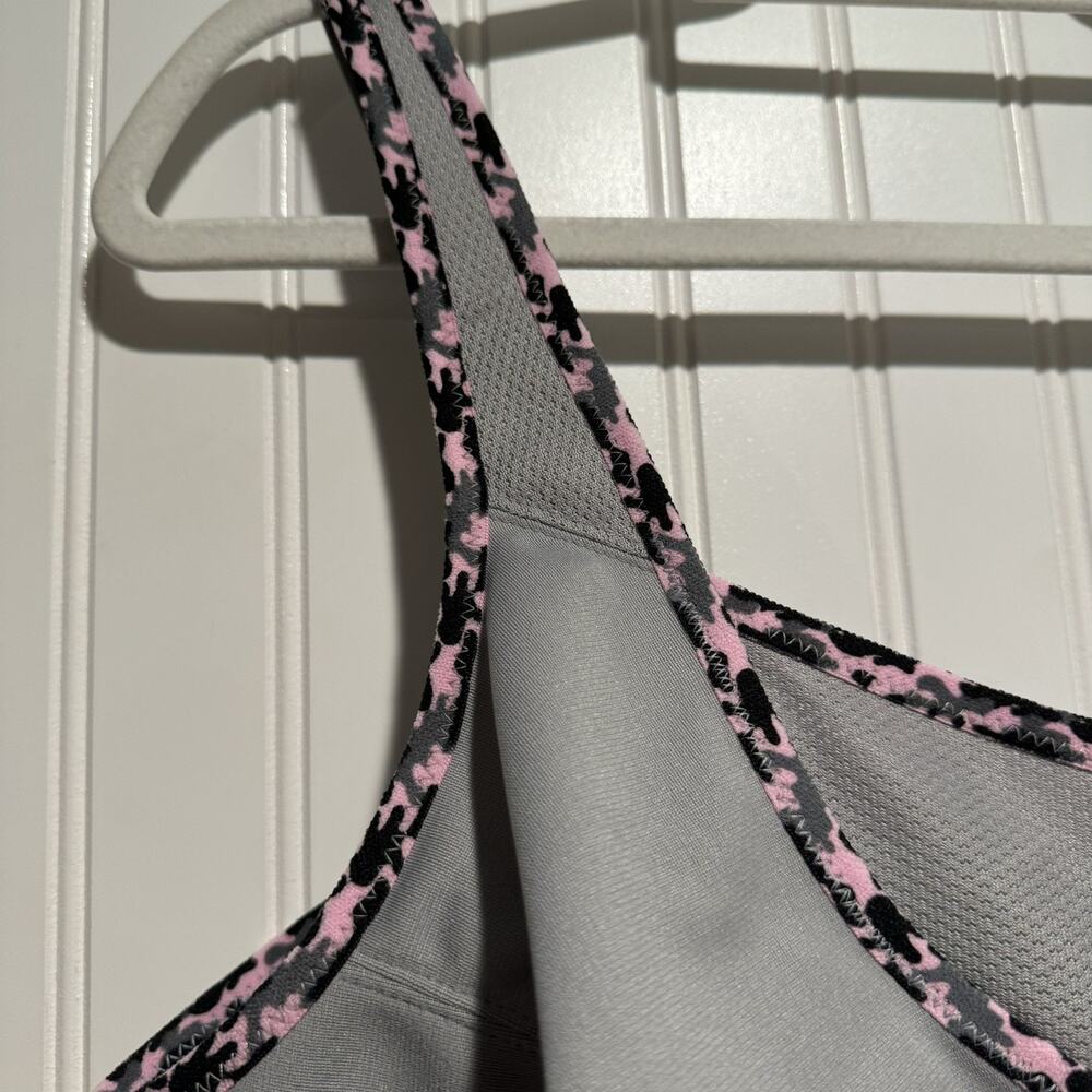 Glamorise No Bounce Sports Bra Gray Pink Camo Size 48D - Picture 3 of 5